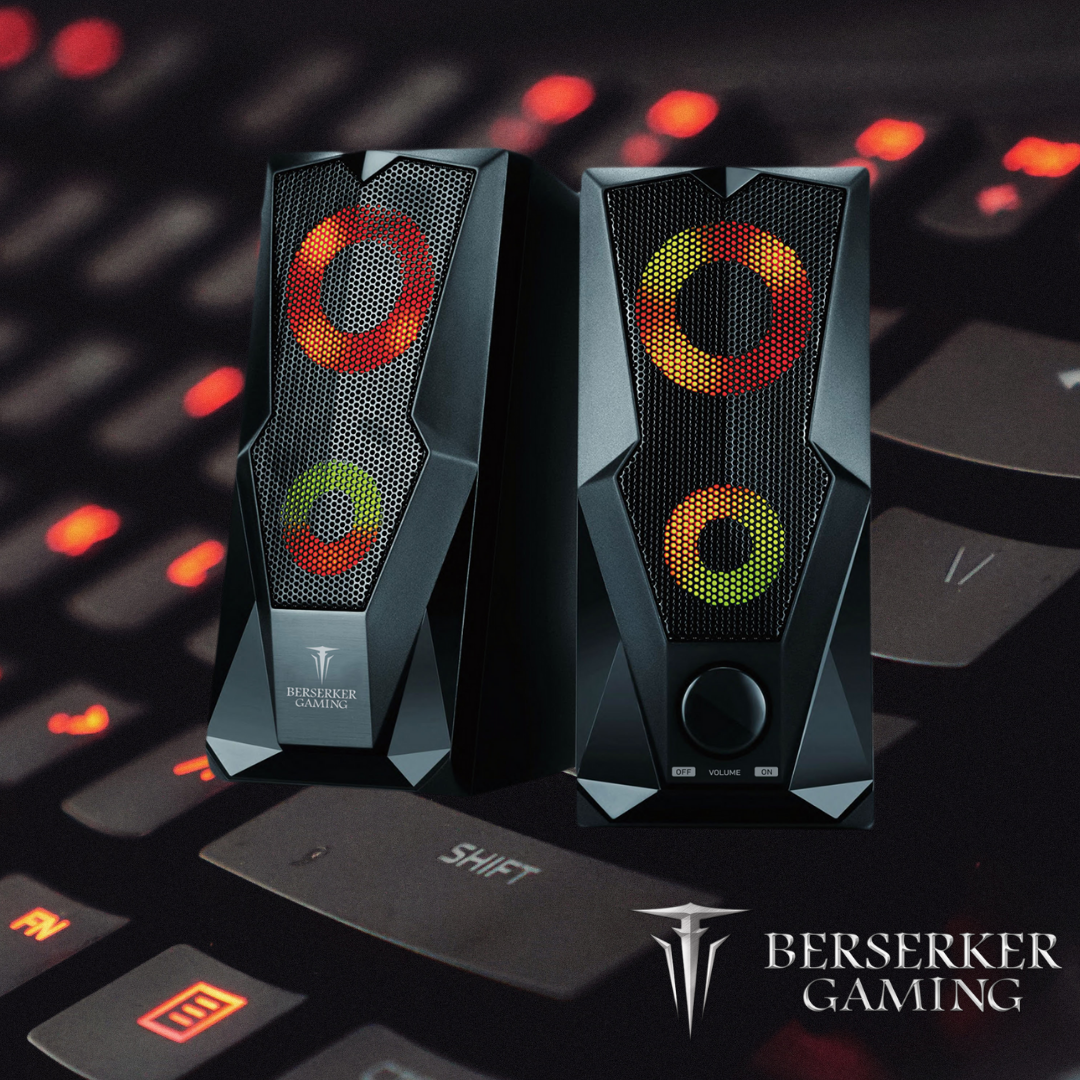 Haut parleurs 2.0 Gaming - Berserker Gaming Brokk Black Illuminated